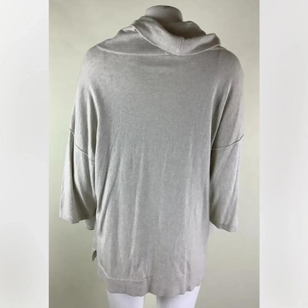 Pure Jill Sz S Cotton Cashmere Cowl Neck Sweater Beige Casual Pullover